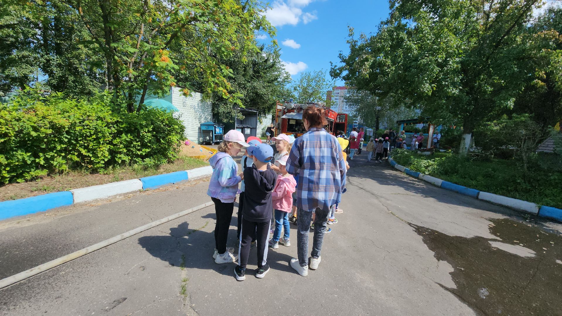 Детский сад, пожарные автомобили, Пожарные, Лобня,