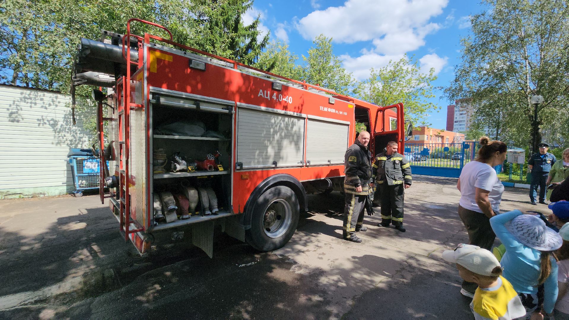 Детский сад, пожарные автомобили, Пожарные, Лобня,