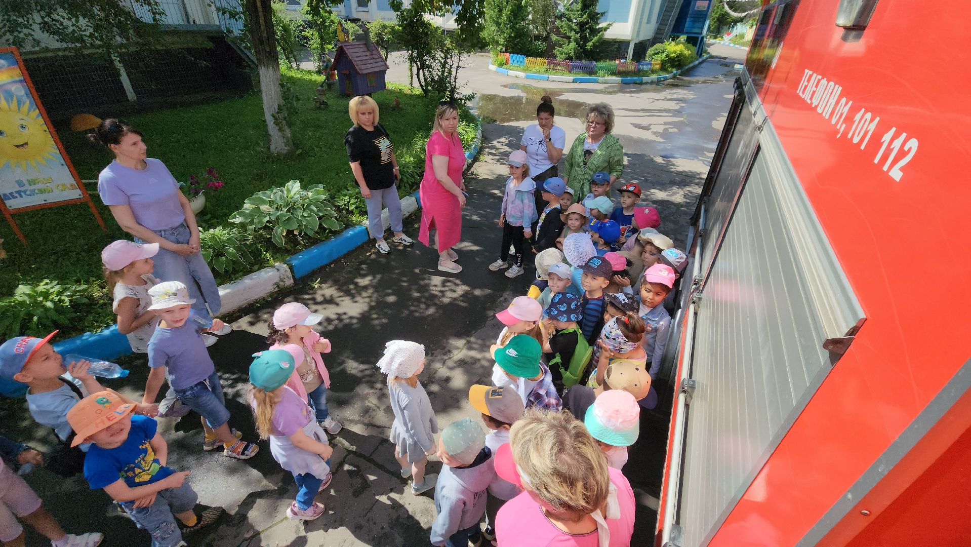 Детский сад, пожарные автомобили, Пожарные, Лобня,