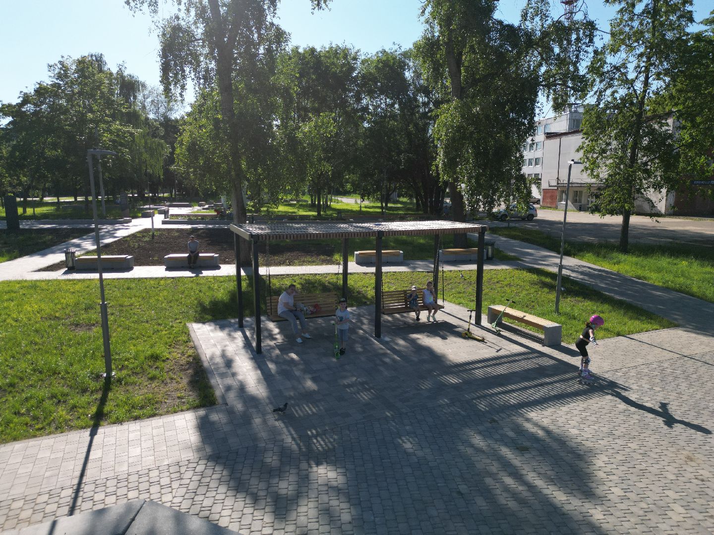 видео с коптера, воскресенск, парк, благоустройство,