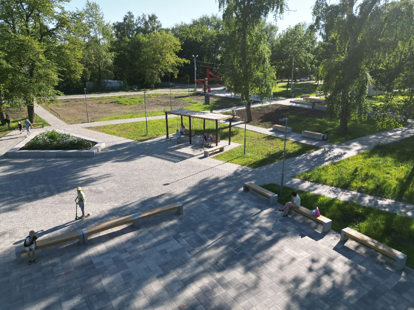 видео с коптера, воскресенск, парк, благоустройство,