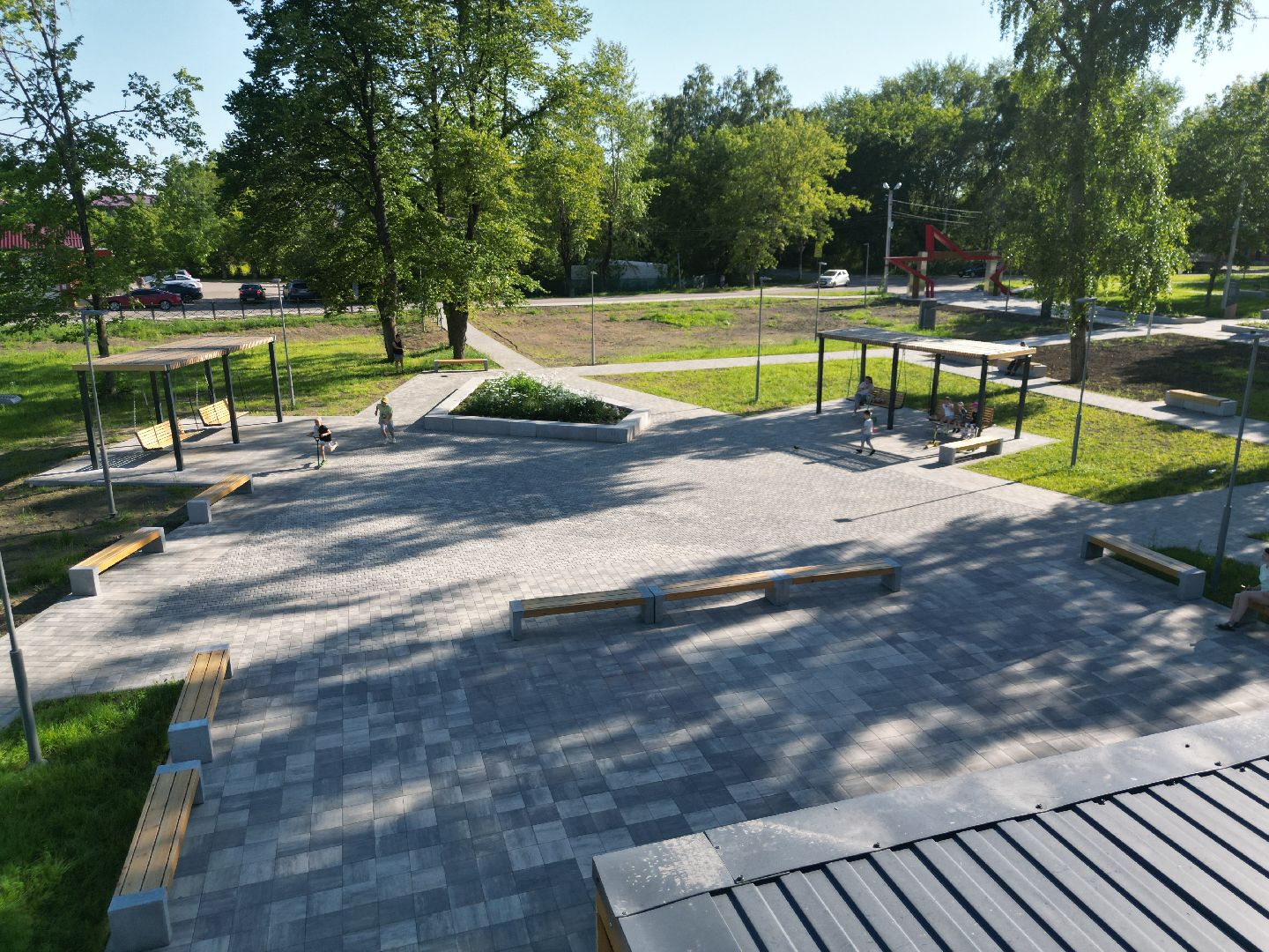 видео с коптера, воскресенск, парк, благоустройство,