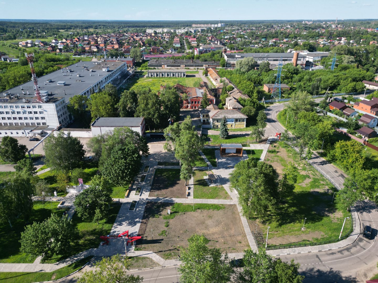 видео с коптера, воскресенск, парк, благоустройство,