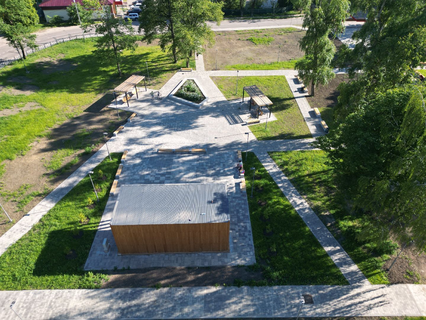 видео с коптера, воскресенск, парк, благоустройство,