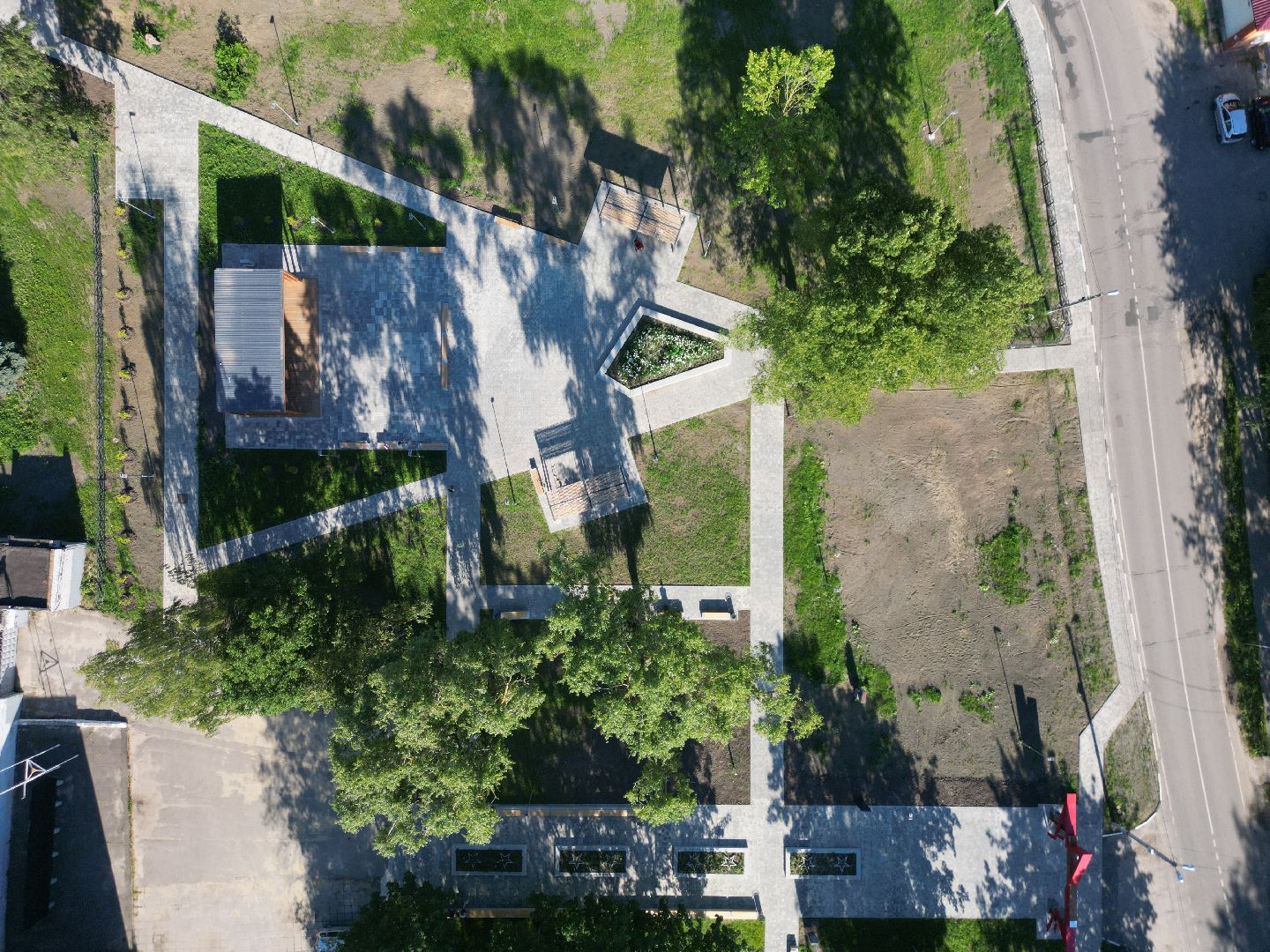 видео с коптера, воскресенск, парк, благоустройство,