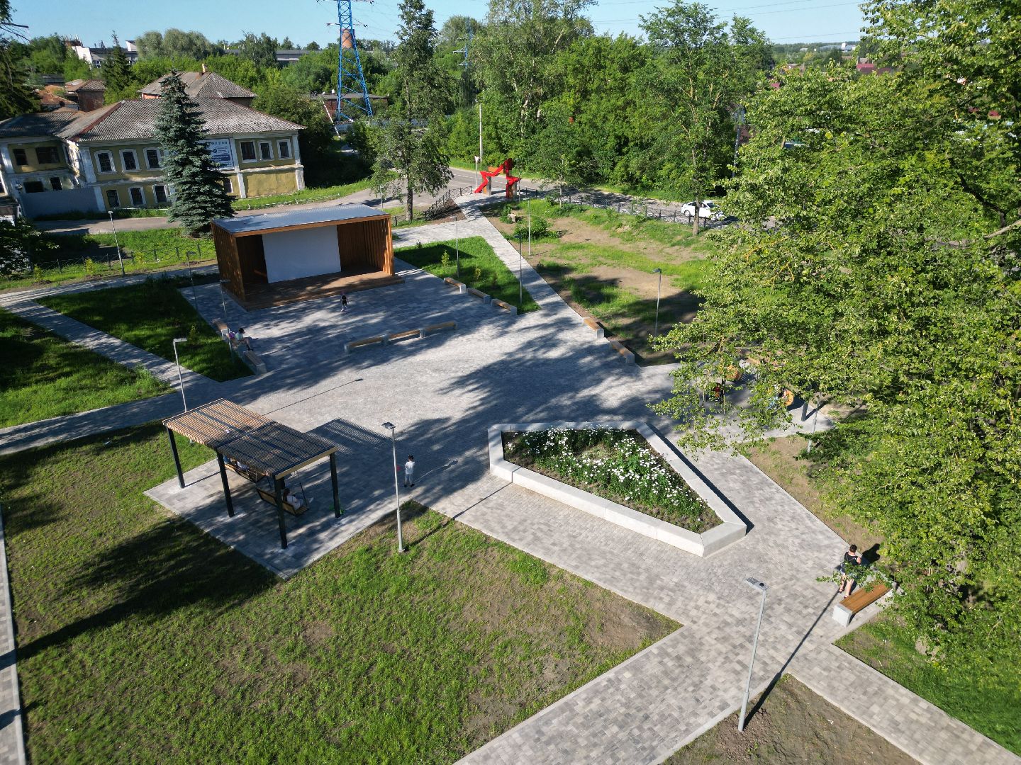 видео с коптера, воскресенск, парк, благоустройство,