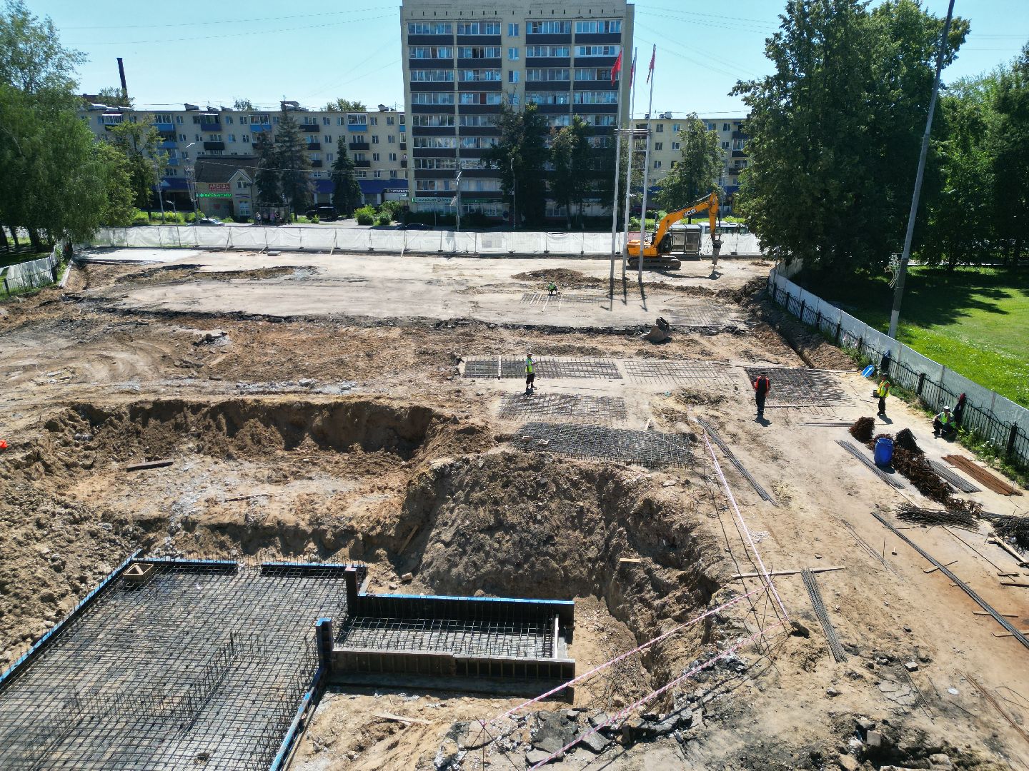 видео с коптера, воскресенск, площадь, благоустройство,