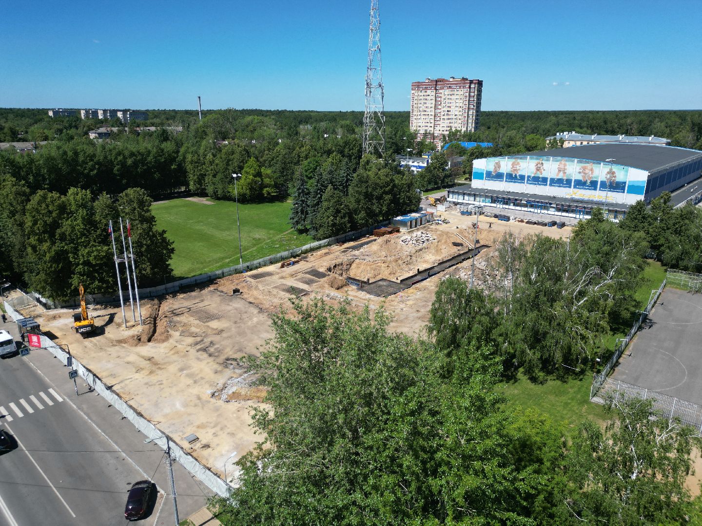 видео с коптера, воскресенск, площадь, благоустройство,