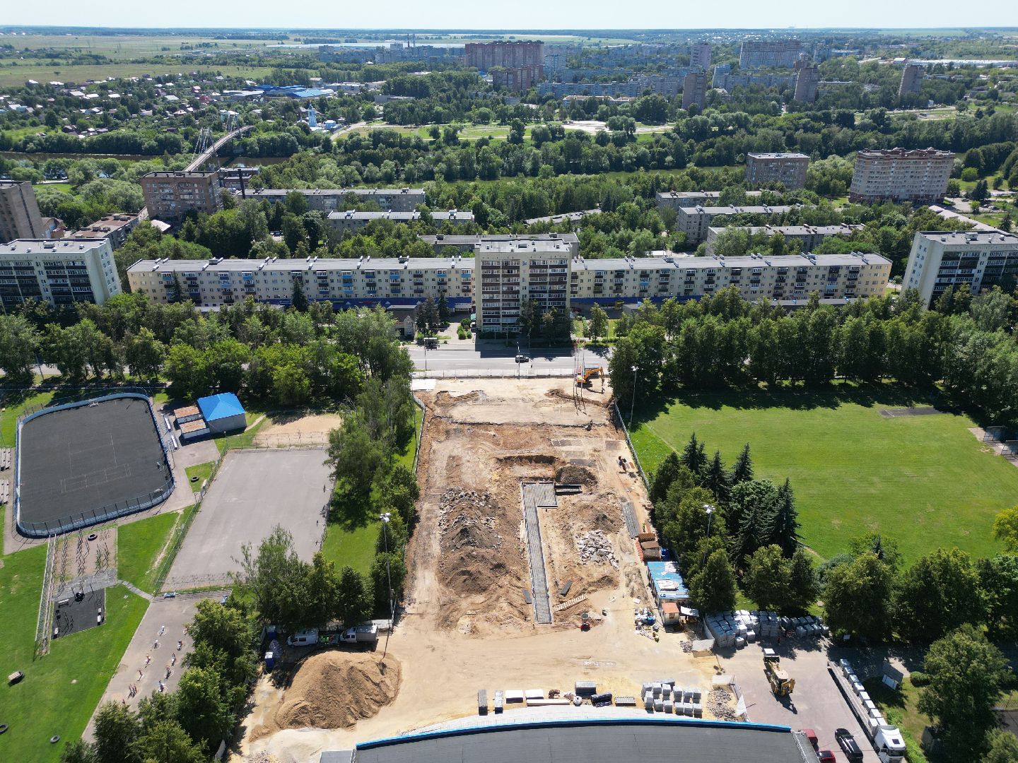 видео с коптера, воскресенск, площадь, благоустройство,
