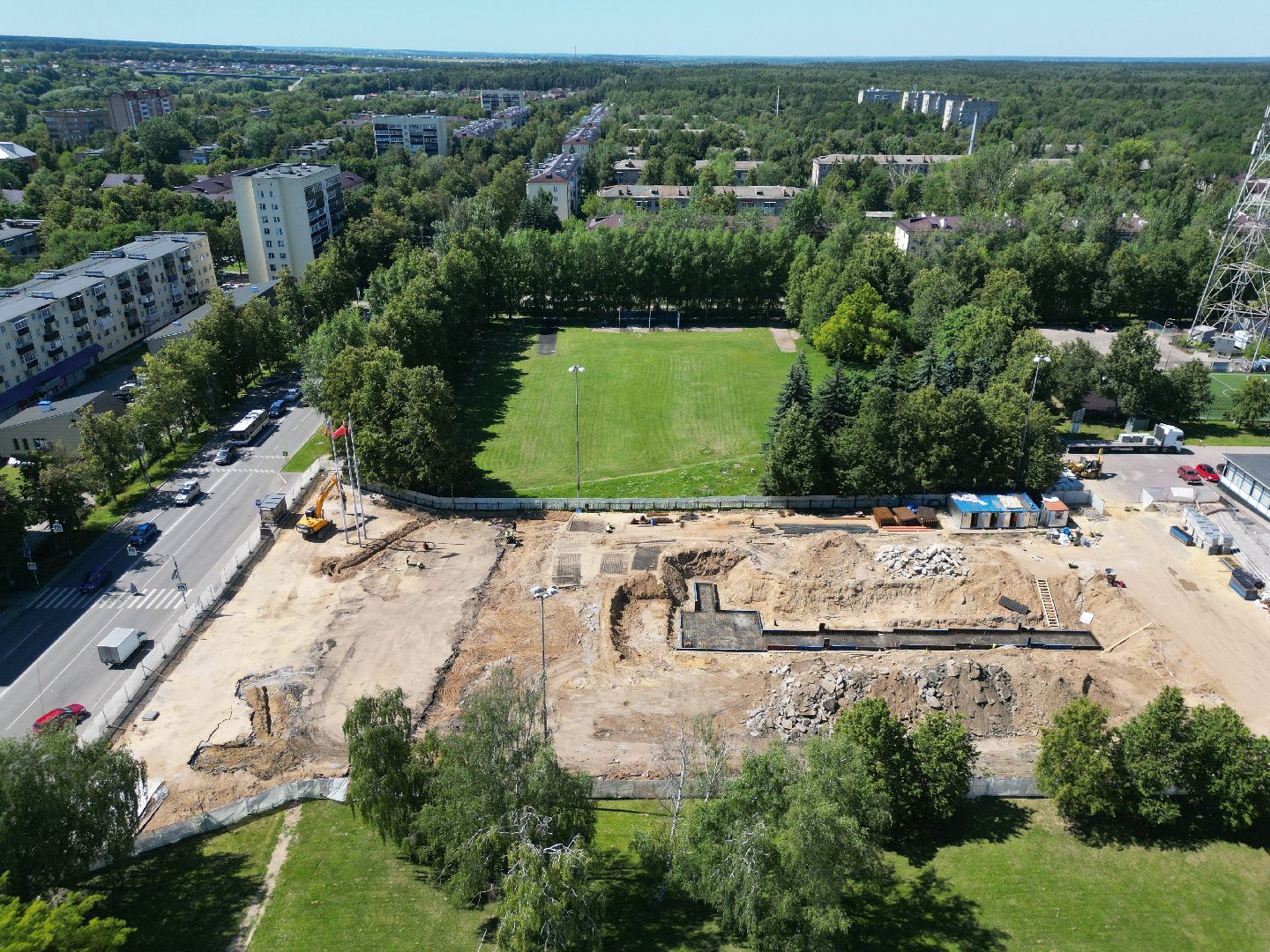 видео с коптера, воскресенск, площадь, благоустройство,