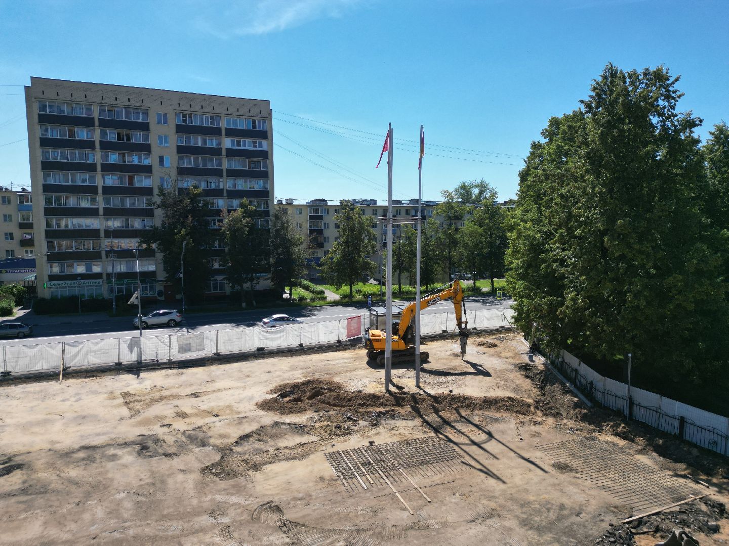 видео с коптера, воскресенск, площадь, благоустройство,