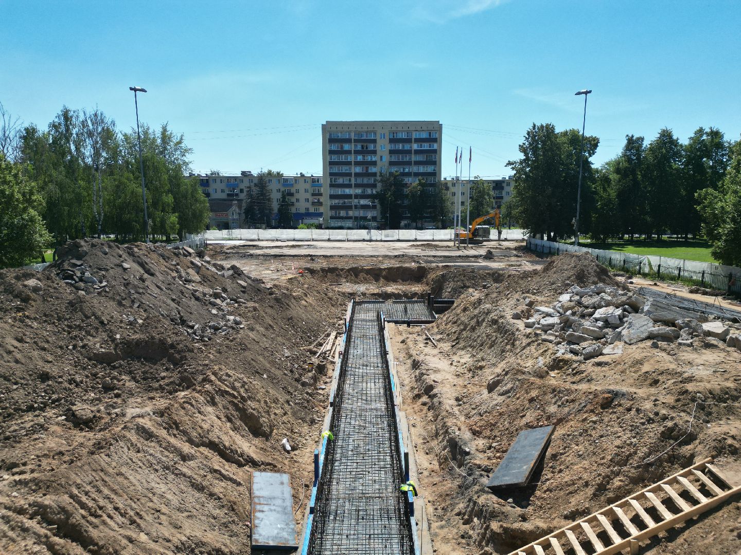 видео с коптера, воскресенск, площадь, благоустройство,