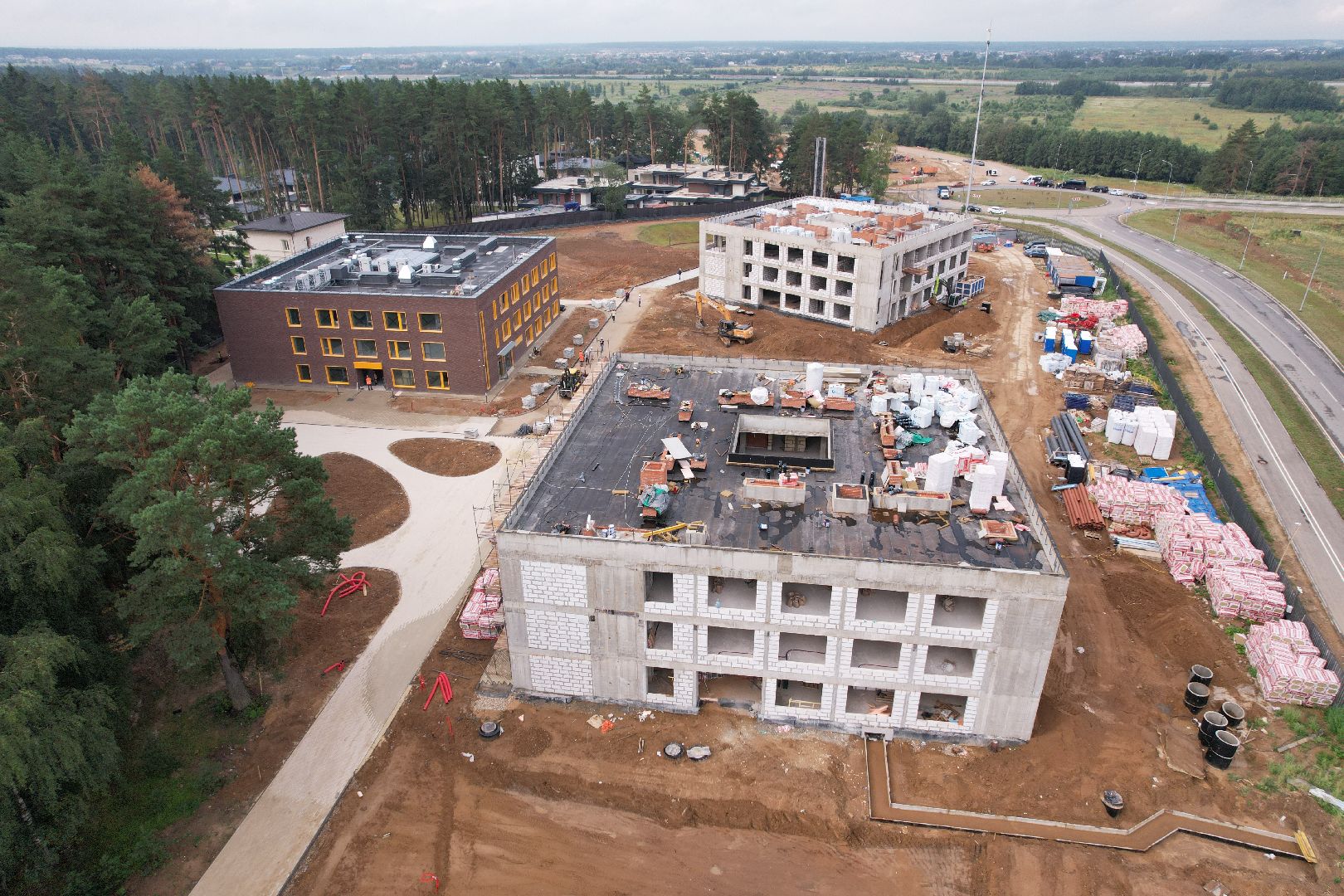 видео с коптера, истра, строительство, лицей, образование,