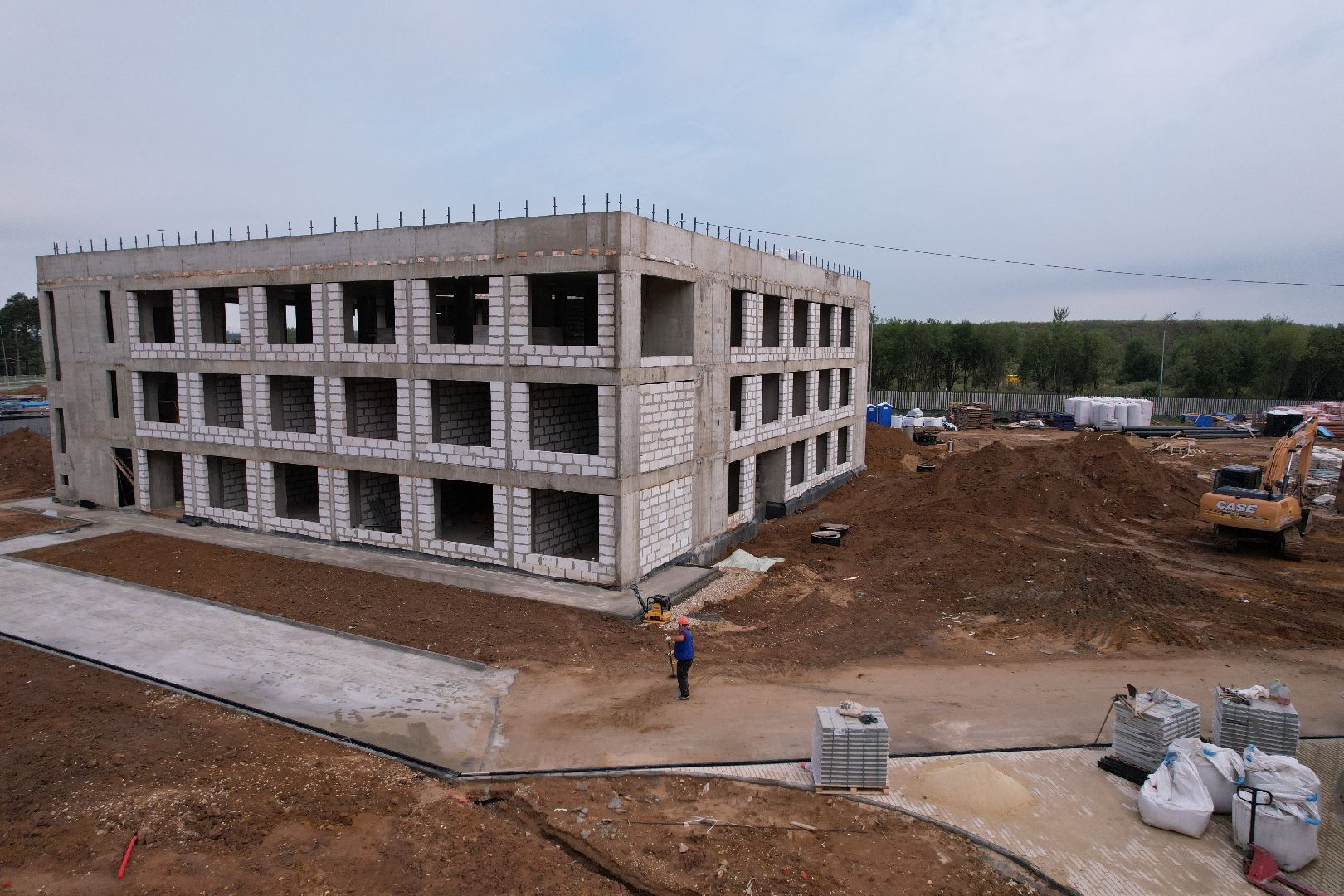 видео с коптера, истра, строительство, лицей, образование,