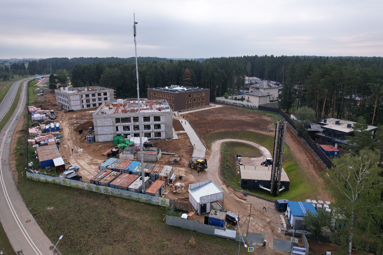 видео с коптера, истра, строительство, лицей, образование,