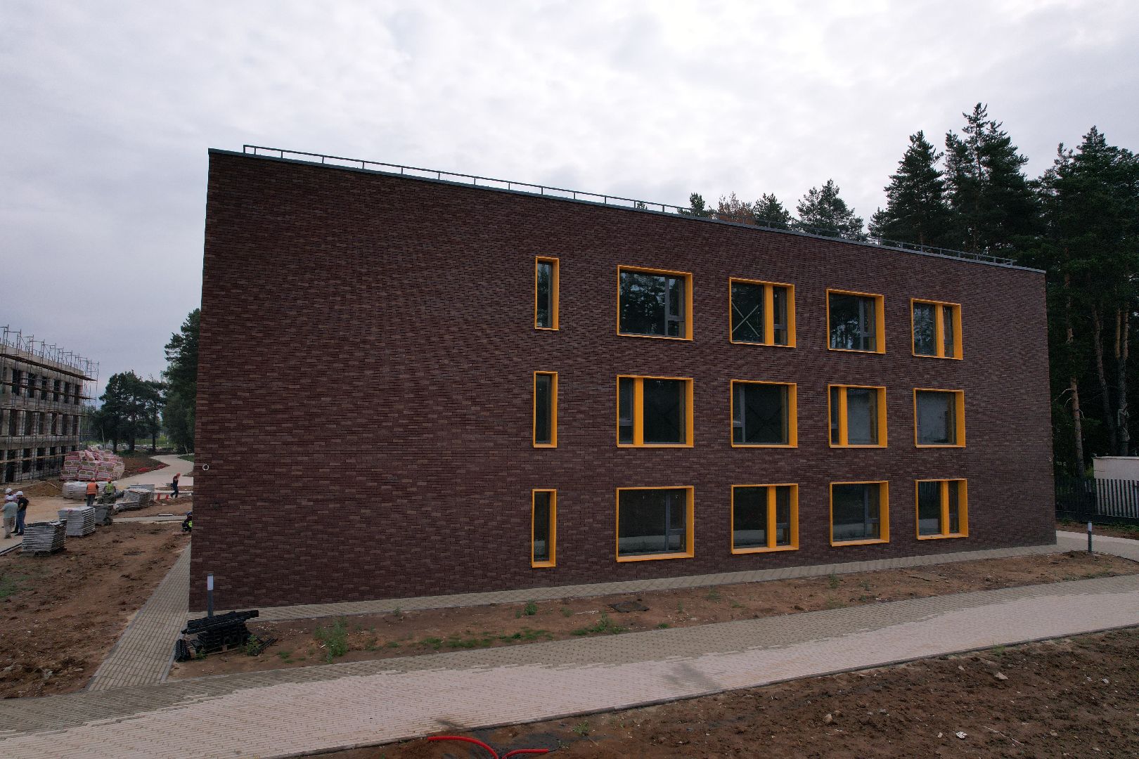 видео с коптера, истра, строительство, лицей, образование,