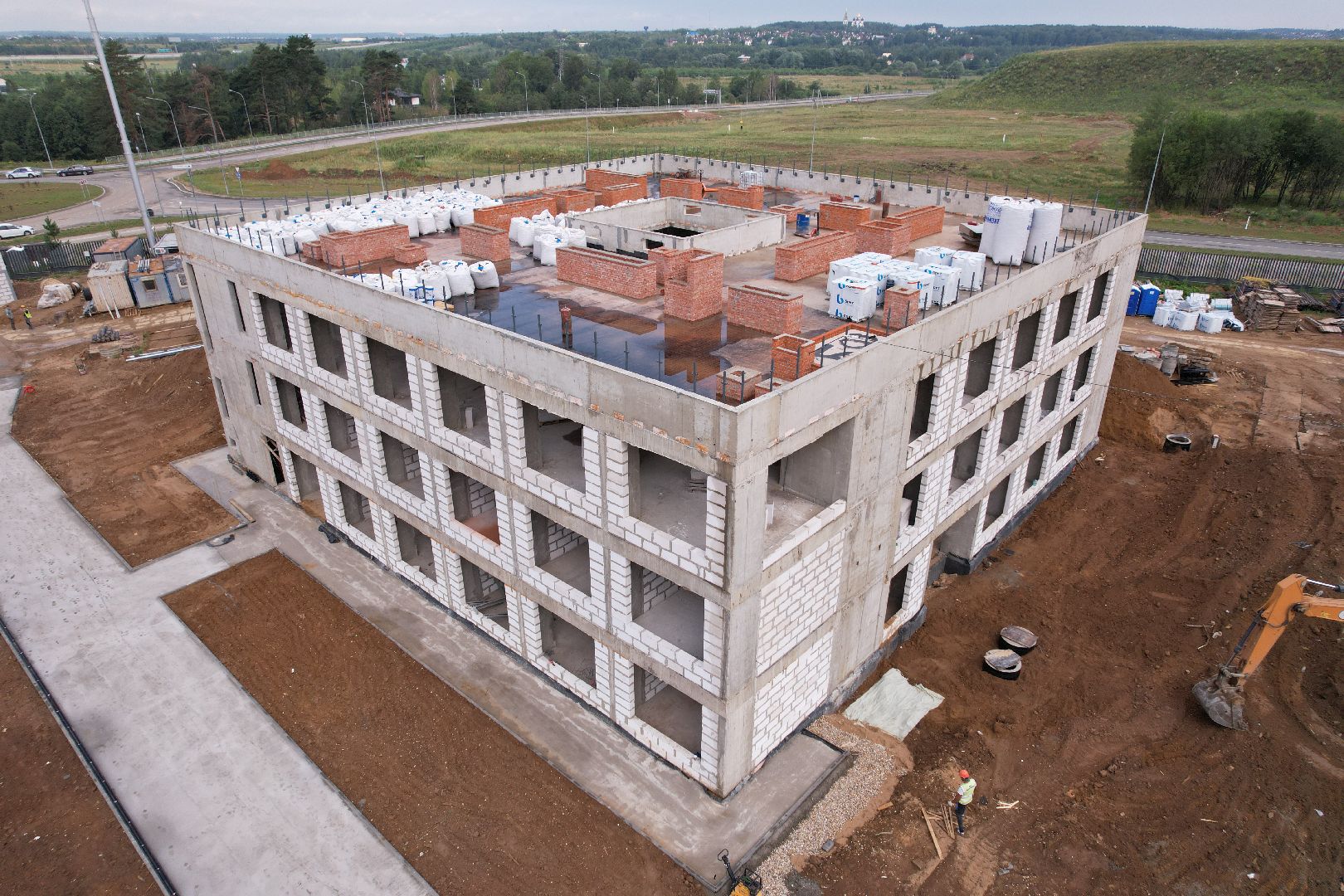 видео с коптера, истра, строительство, лицей, образование,