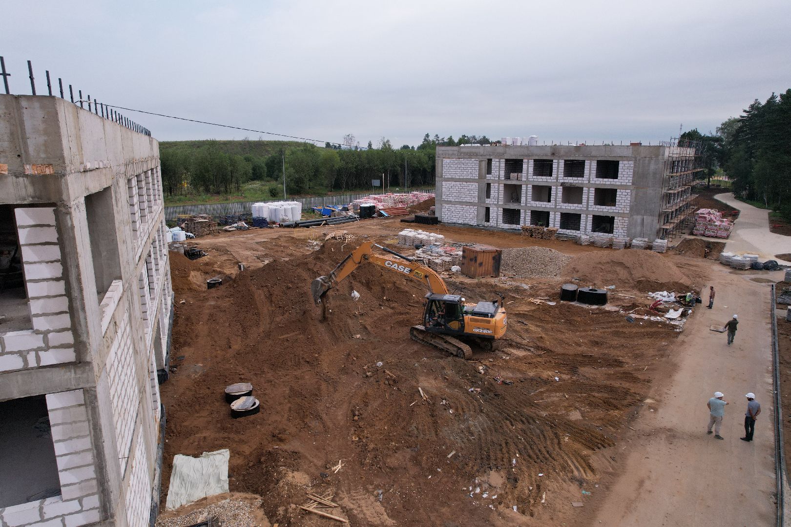 видео с коптера, истра, строительство, лицей, образование,