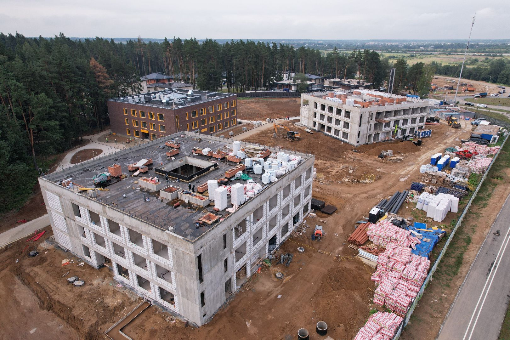 видео с коптера, истра, строительство, лицей, образование,