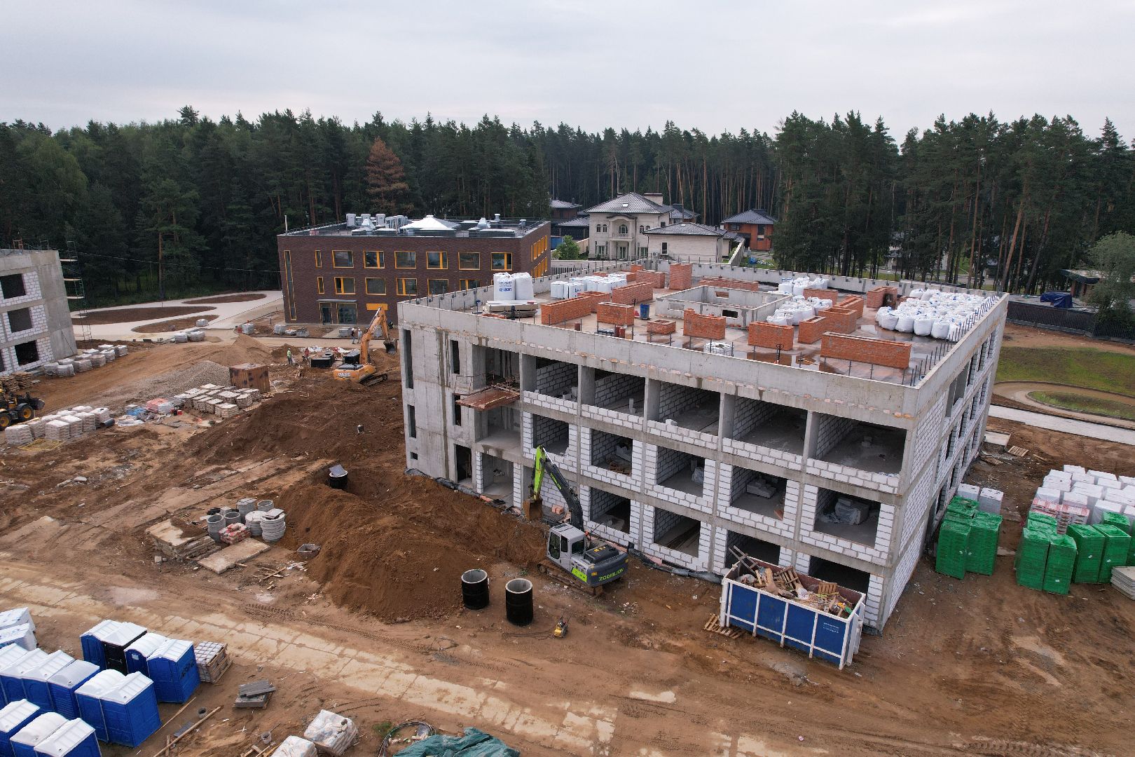 видео с коптера, истра, строительство, лицей, образование,