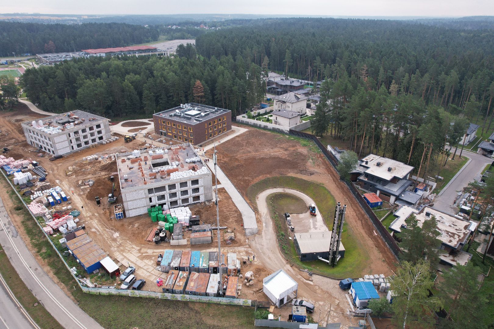 видео с коптера, истра, строительство, лицей, образование,