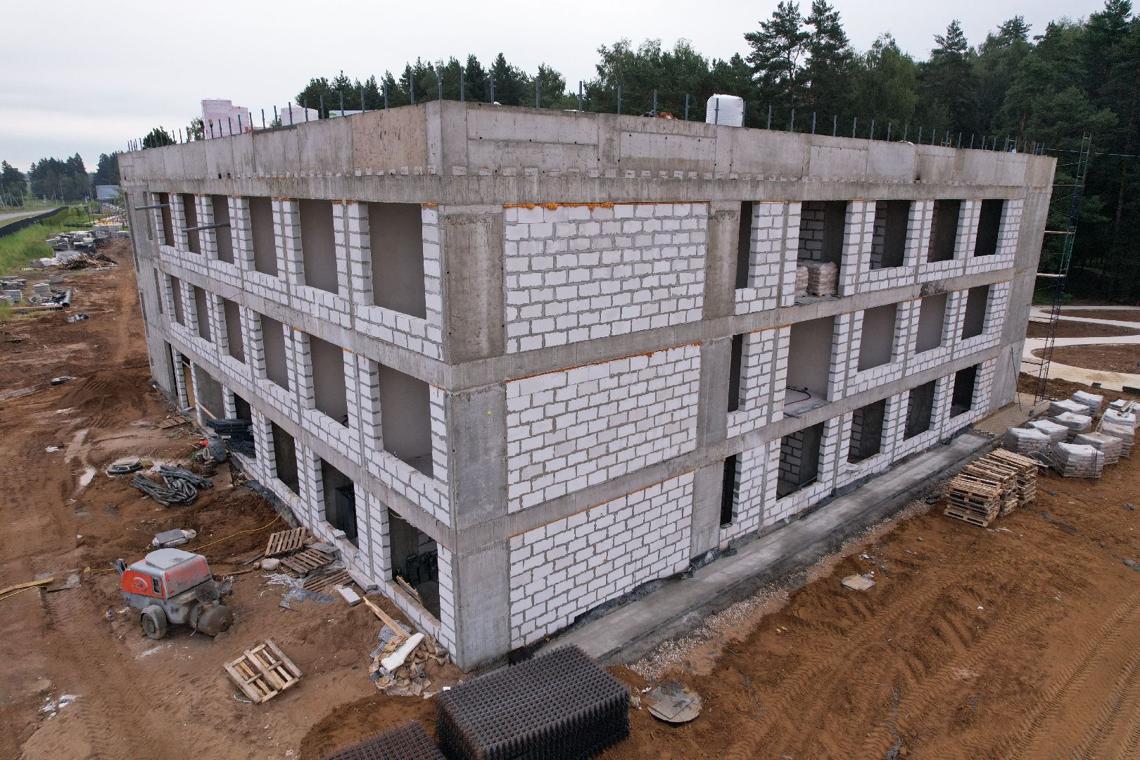 видео с коптера, истра, строительство, лицей, образование,