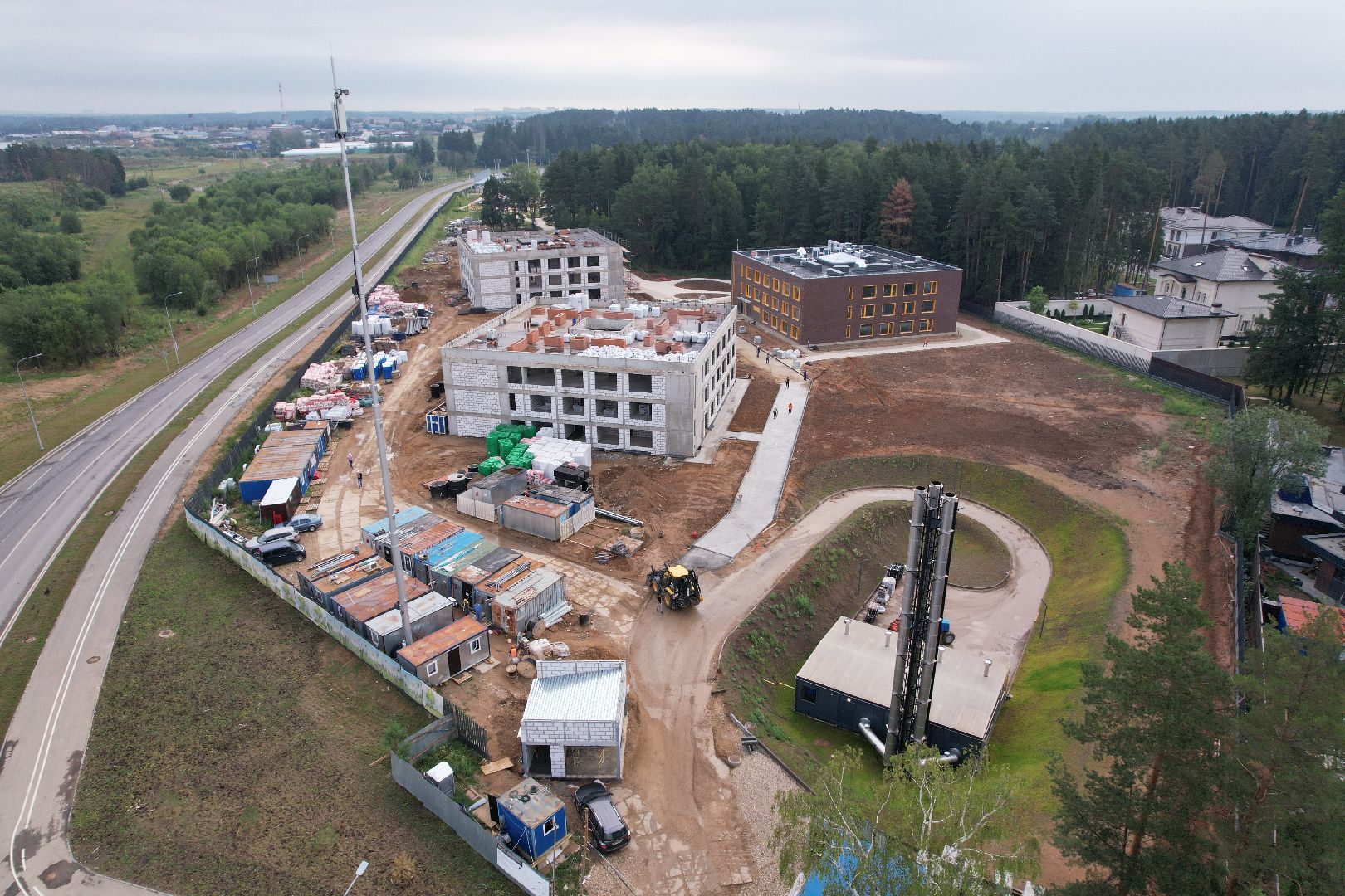 видео с коптера, истра, строительство, лицей, образование,