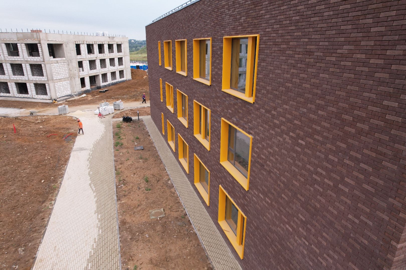 видео с коптера, истра, строительство, лицей, образование,