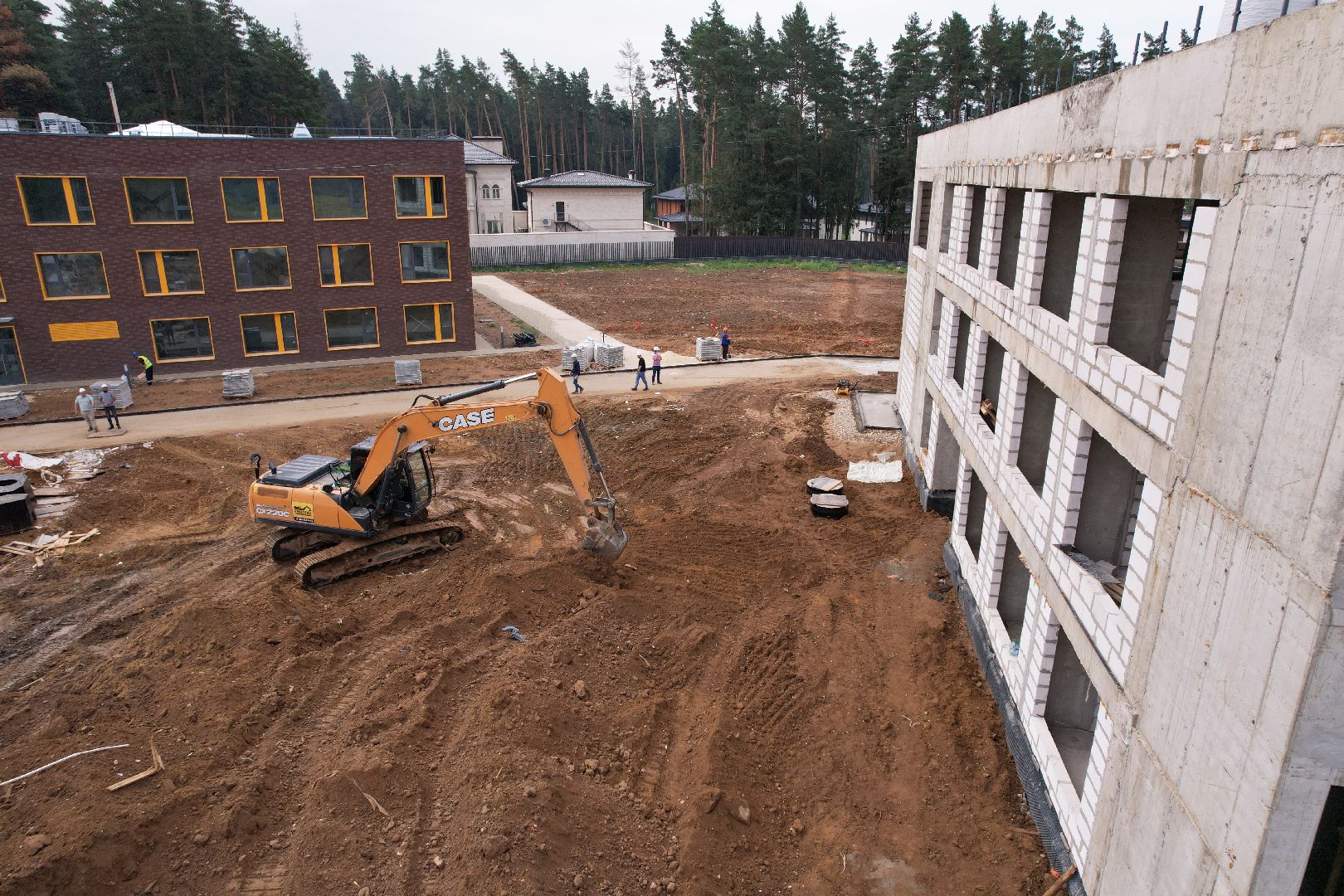 видео с коптера, истра, строительство, лицей, образование,