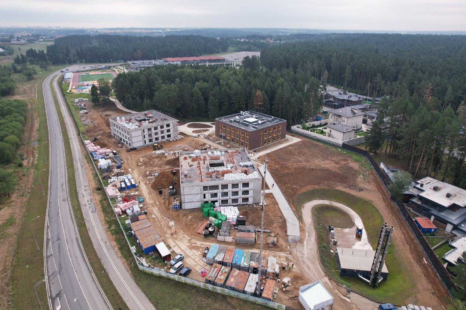 видео с коптера, истра, строительство, лицей, образование,