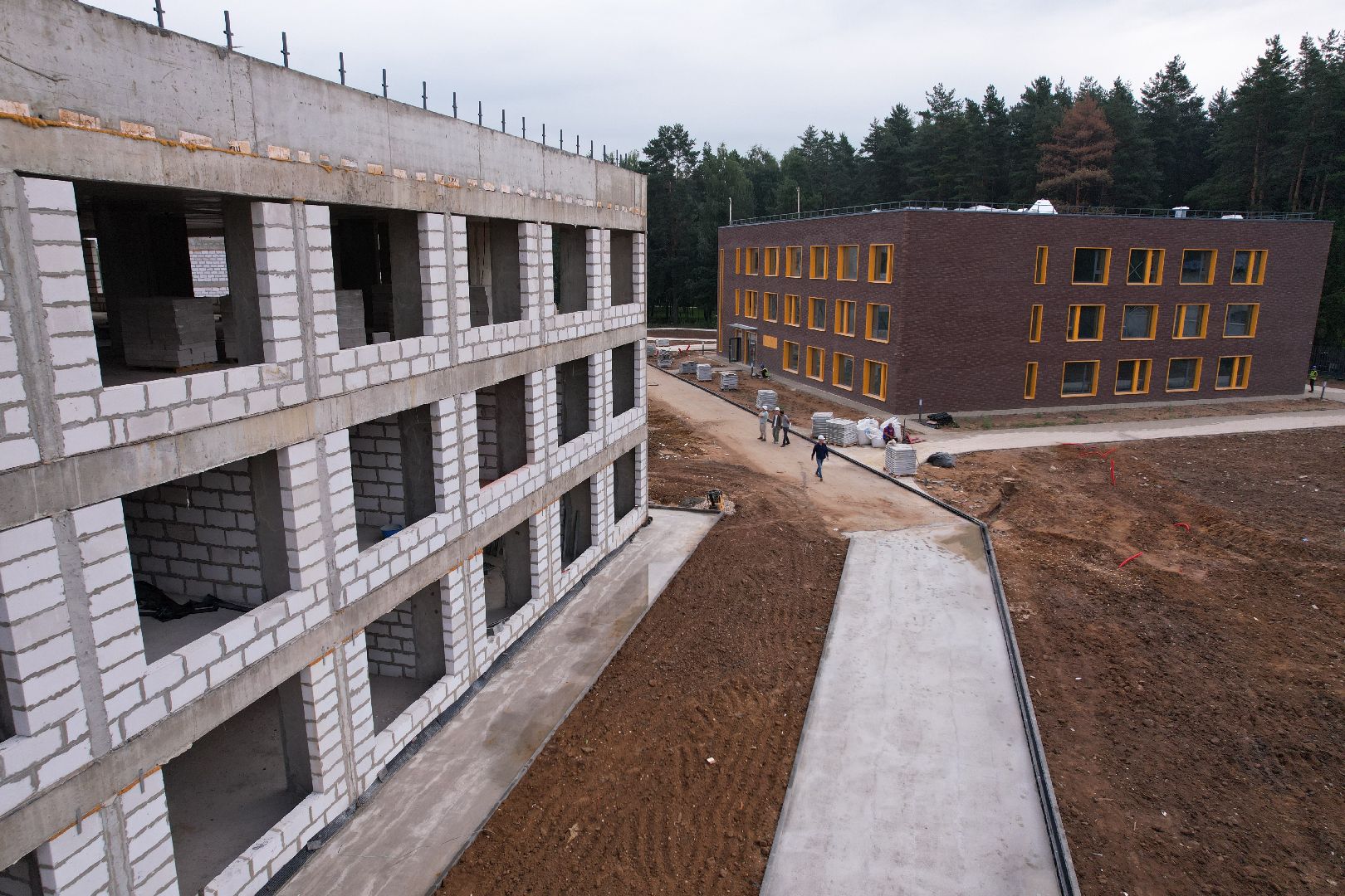 видео с коптера, истра, строительство, лицей, образование,