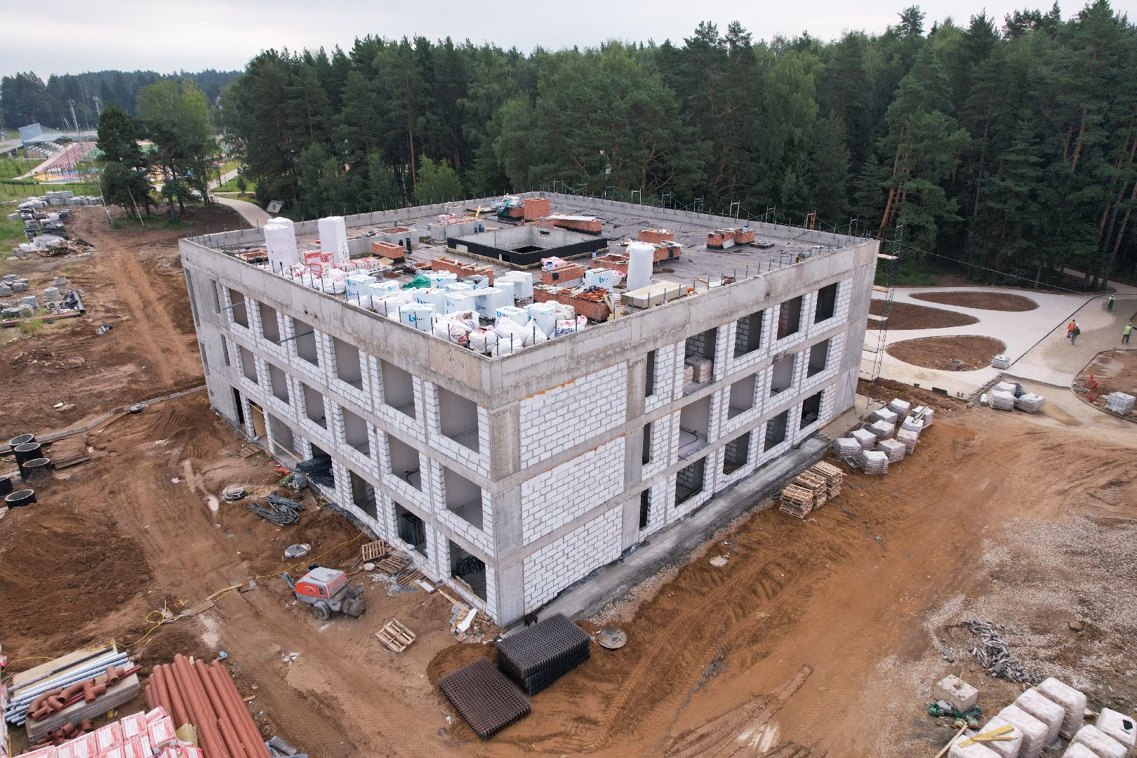 видео с коптера, истра, строительство, лицей, образование,