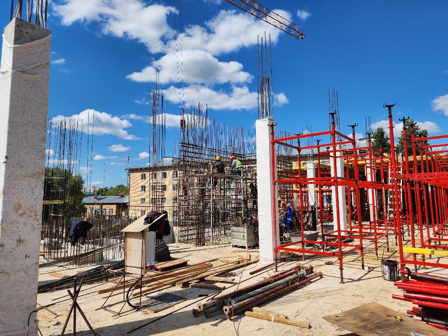 Чехов, улица Мира, детская поликлиника, строительство, строительная готовность объекта, нацпроект Здравоохранение, губернатор Московской области, строительство объектов социальной инфраструктуры,