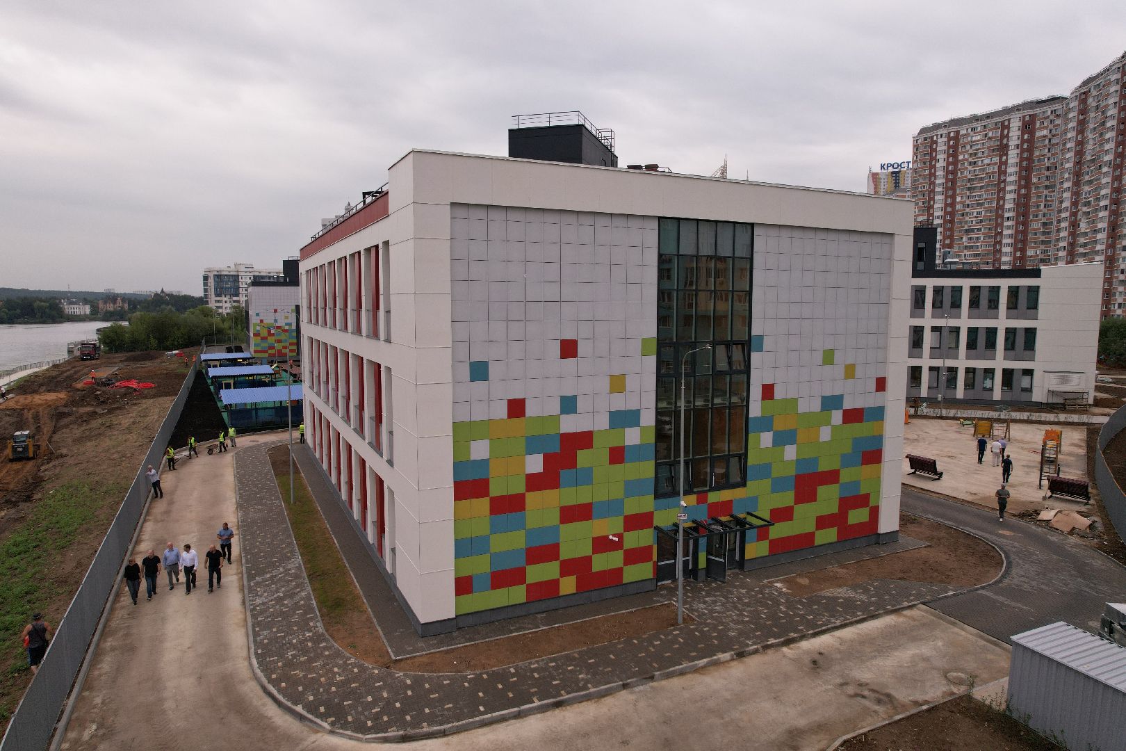 видео с коптера, красногорск, строительство, образование,