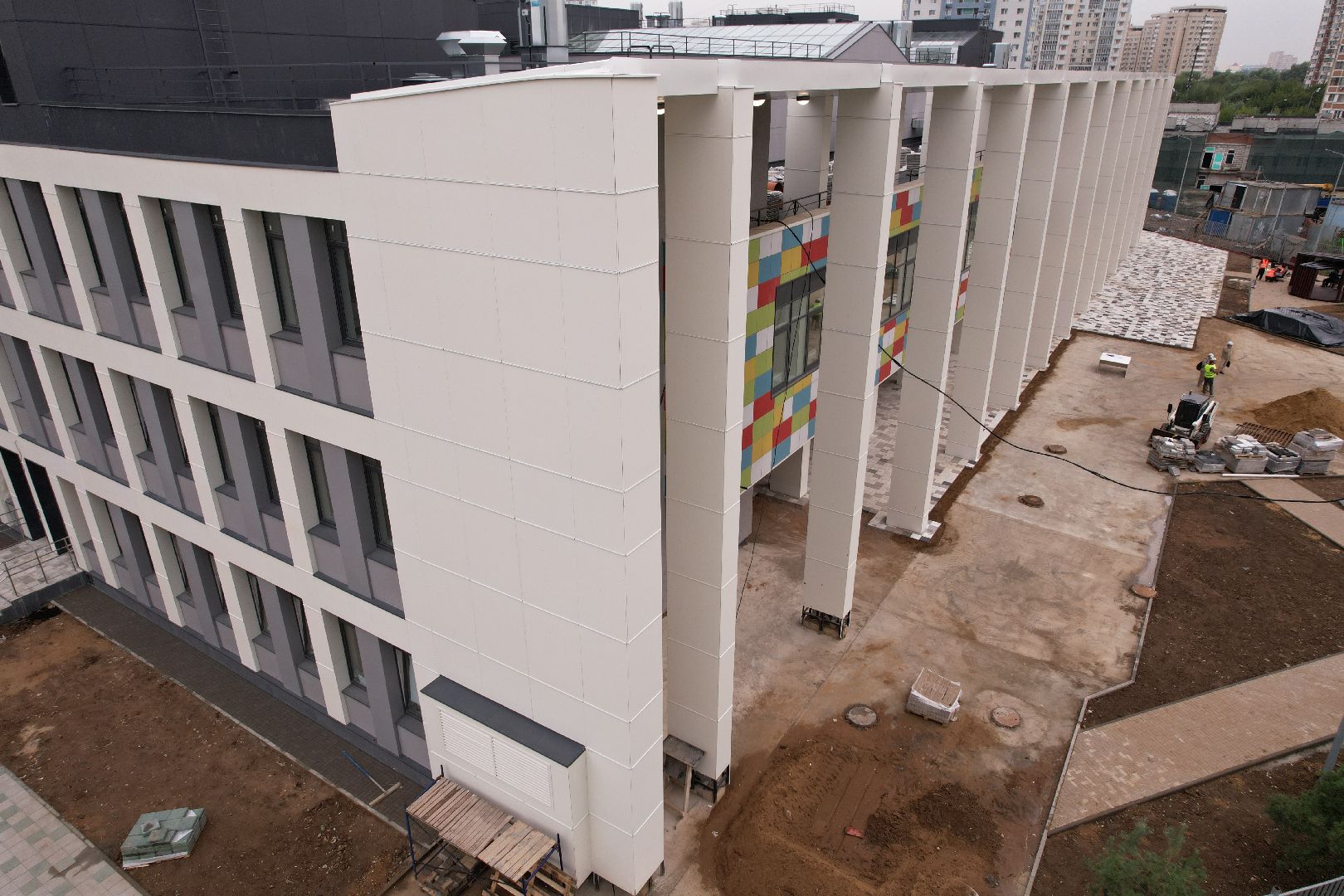 видео с коптера, красногорск, строительство, образование,