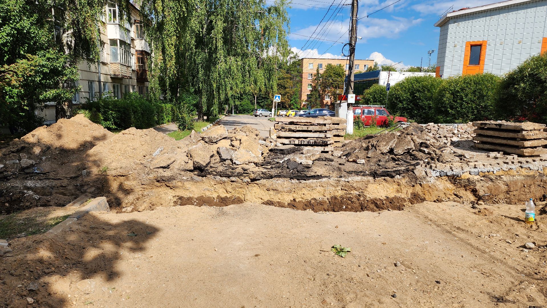 кашира, улица энергетиков, утечка, трубопровод, ГВС, аварийные работы, муп теплосеть,