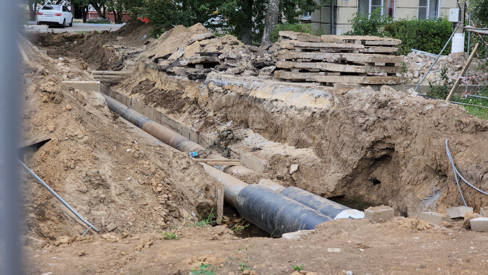 кашира, улица энергетиков, утечка, трубопровод, ГВС, аварийные работы, муп теплосеть,