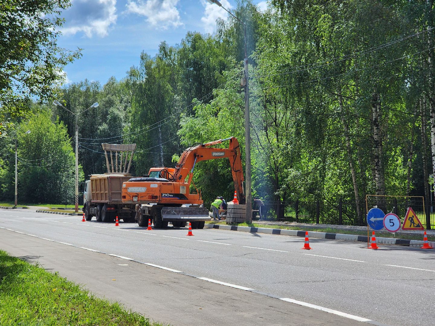 Дубна, Дороги, Тротуар, Щебень, Благоустройство, Ремонт тротуара,