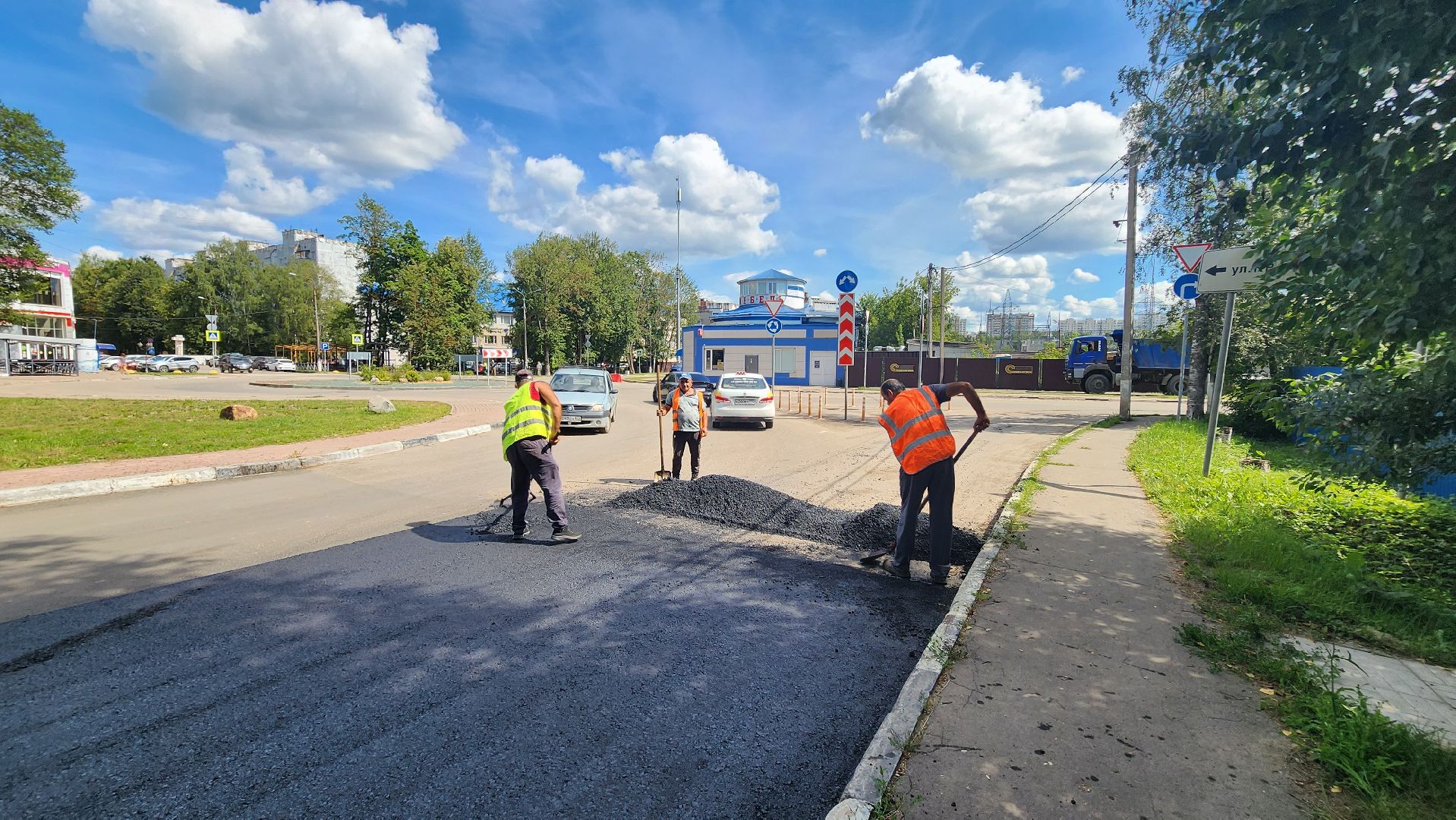 Солнечногорск, дороги, укладка асфальта,