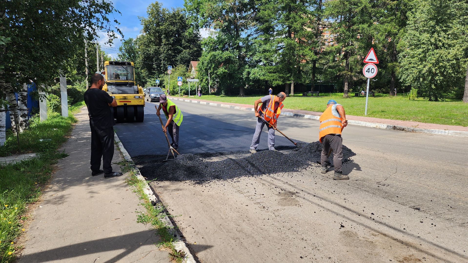 Солнечногорск, дороги, укладка асфальта,