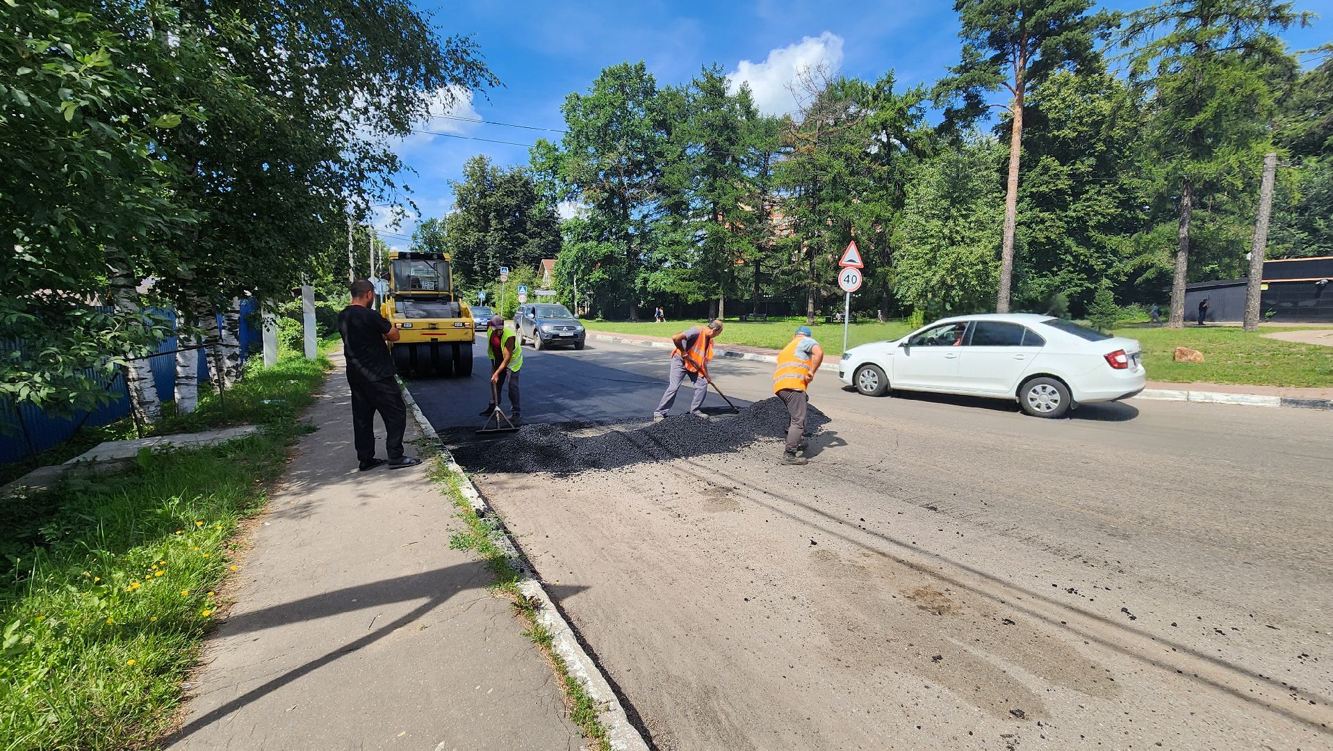Солнечногорск, дороги, укладка асфальта,