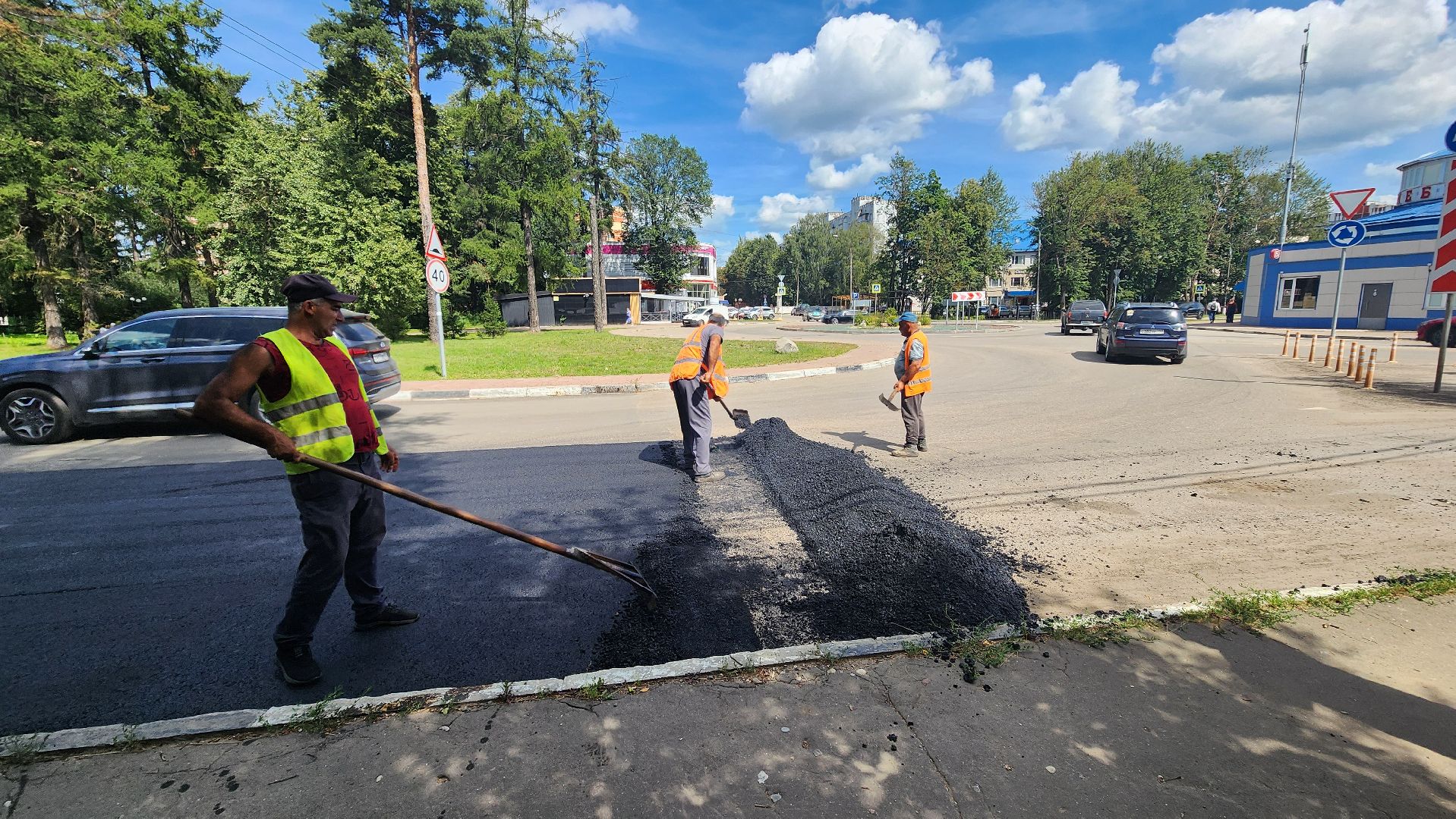 Солнечногорск, дороги, укладка асфальта,