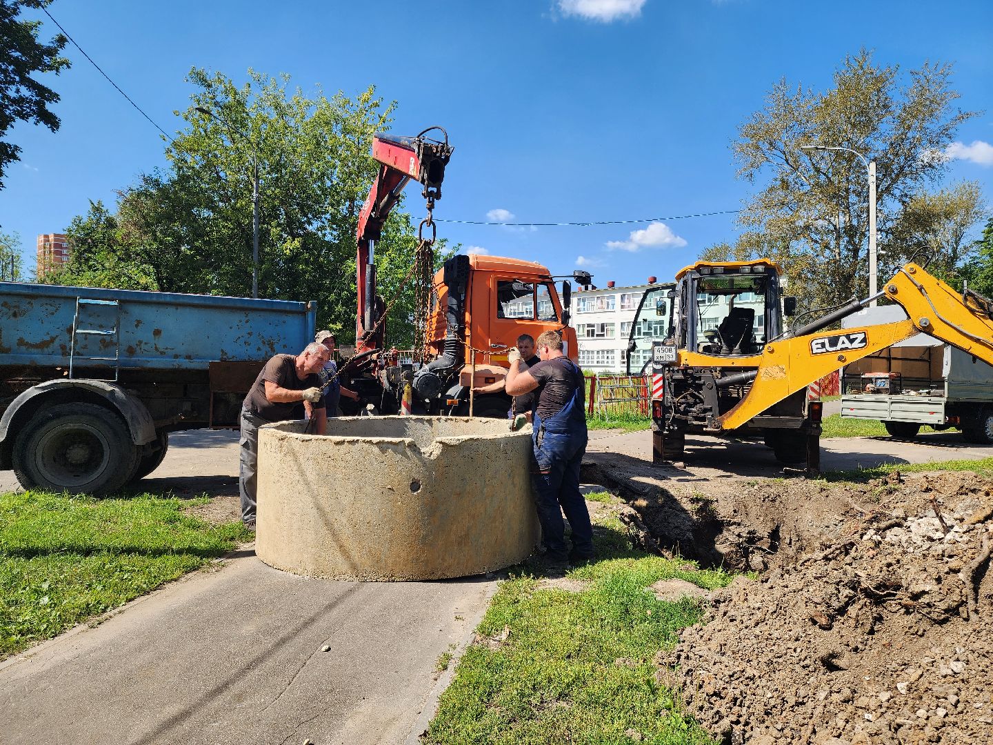 Подольск, Дренажный колодец, ливневая канализация, подтопление,