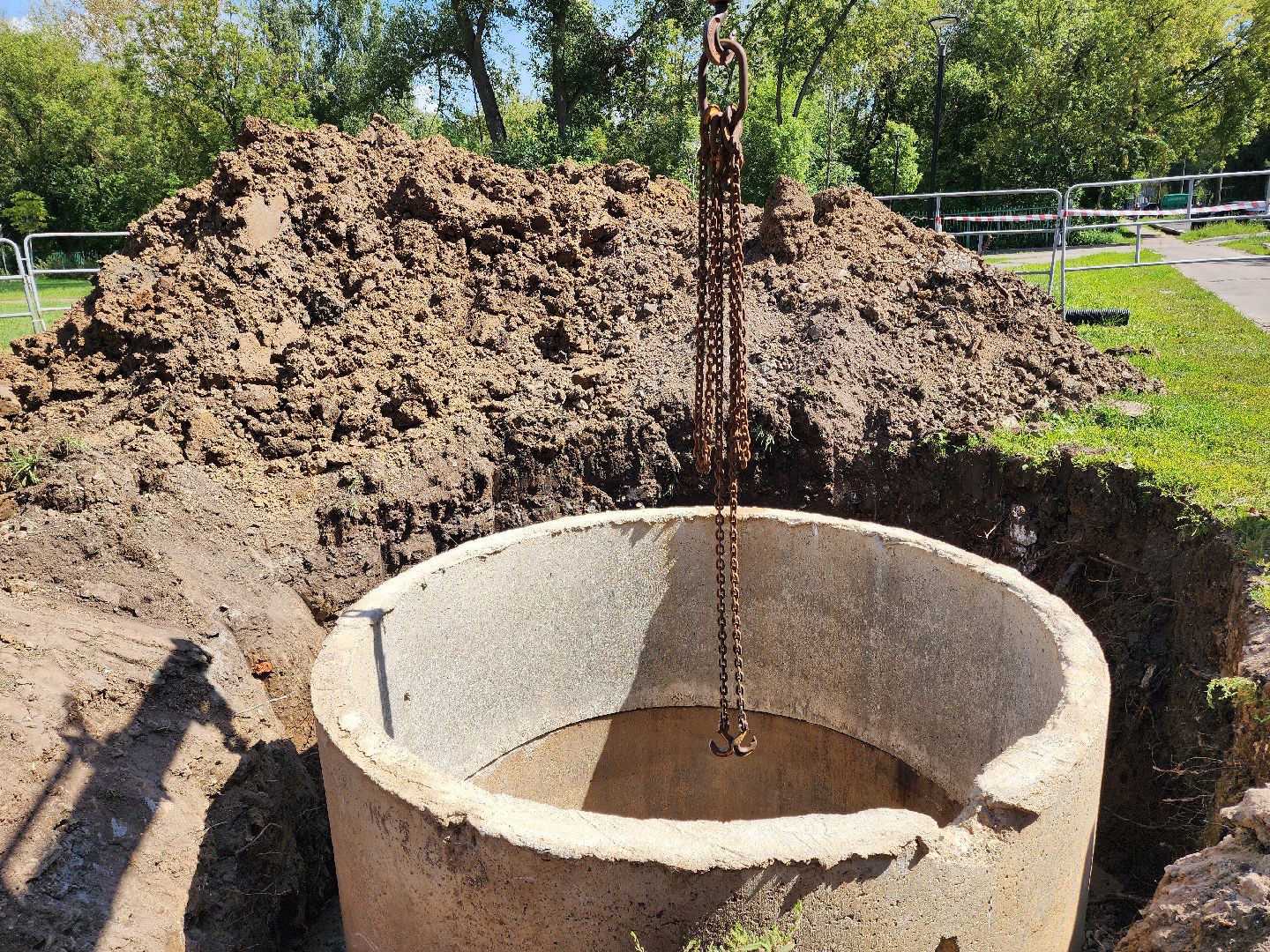 Подольск, Дренажный колодец, ливневая канализация, подтопление,