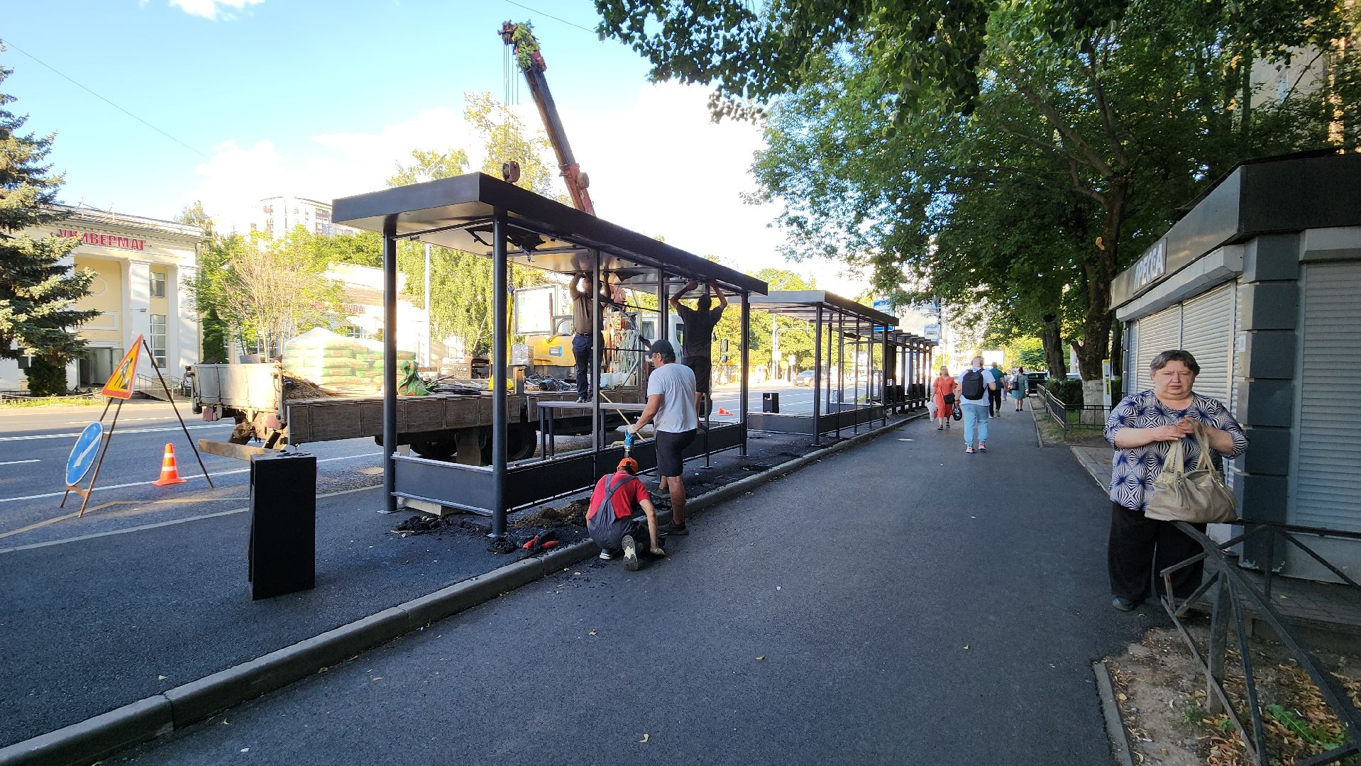 пушкино, остановочные павильоны, благоустройство, дорога, общественный транспорт,