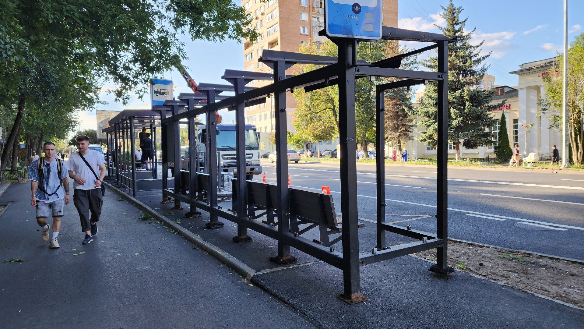 пушкино, остановочные павильоны, благоустройство, дорога, общественный транспорт,