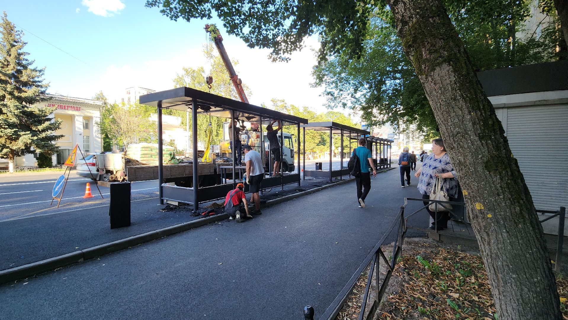 пушкино, остановочные павильоны, благоустройство, дорога, общественный транспорт,