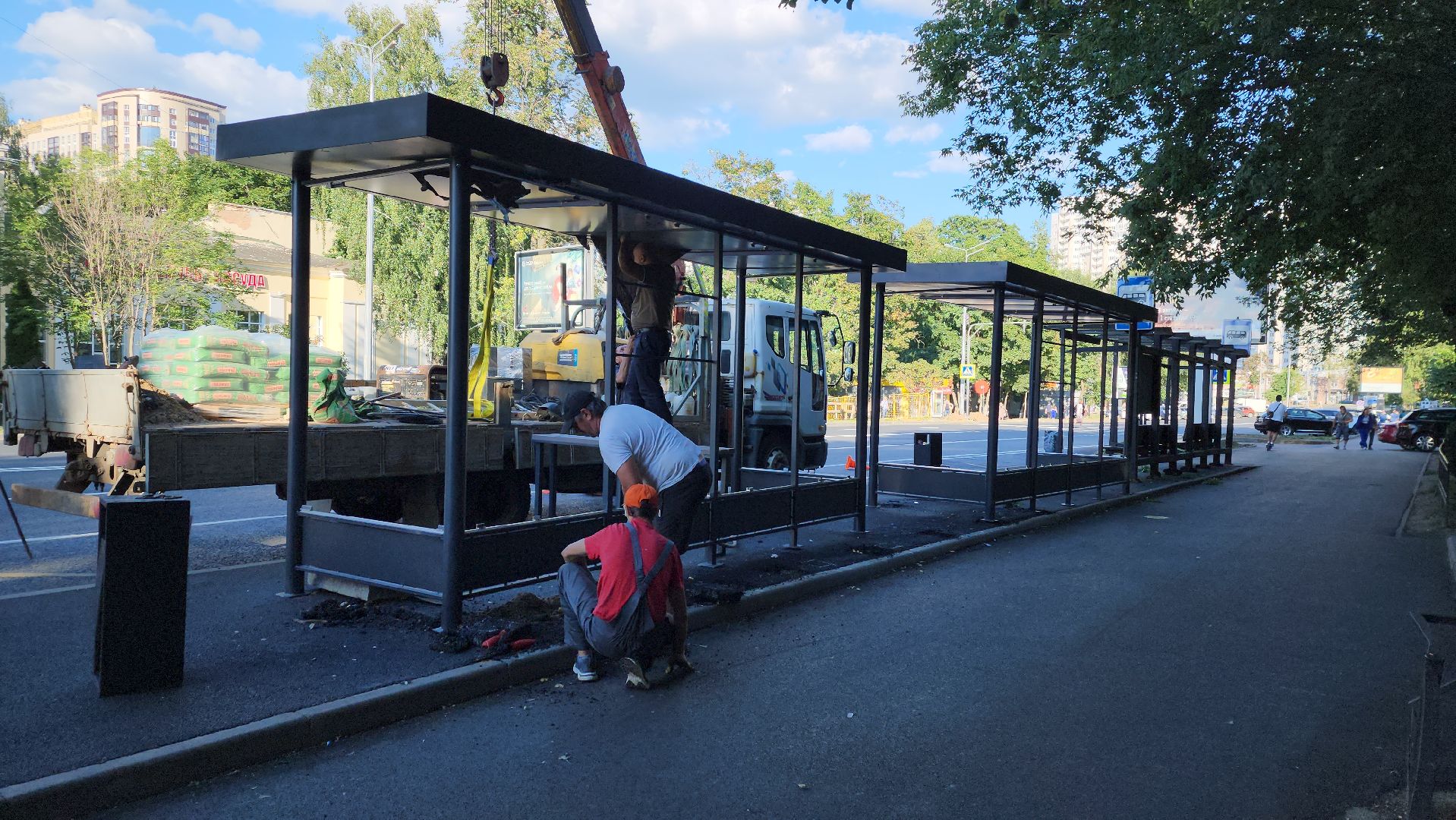пушкино, остановочные павильоны, благоустройство, дорога, общественный транспорт,