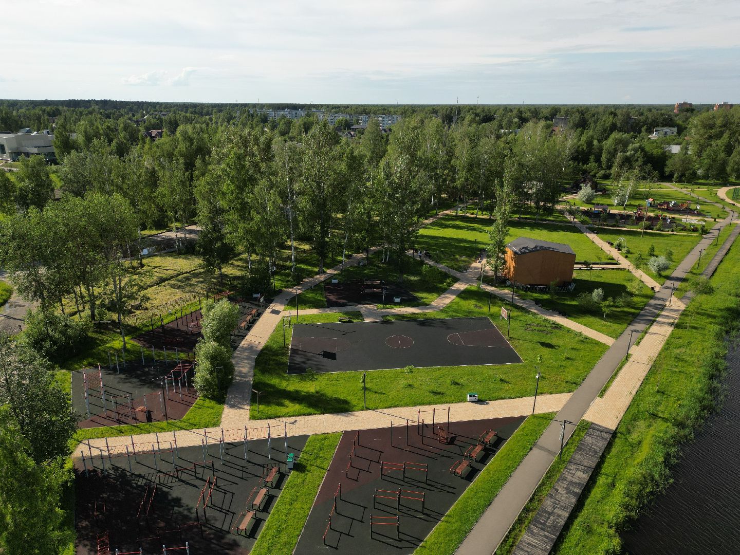 видео с коптера, парк, талдом,