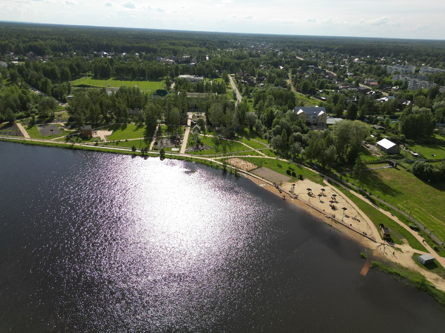 видео с коптера, парк, талдом,